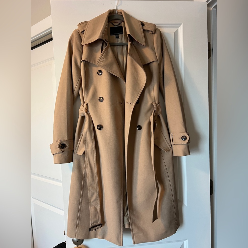Banana Republic Camel Double-Breasted Trench Coat